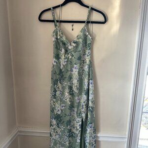 Abercrombie Green Floral Midi Dress